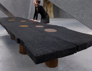 slab table wood - Shou Sugi Ban